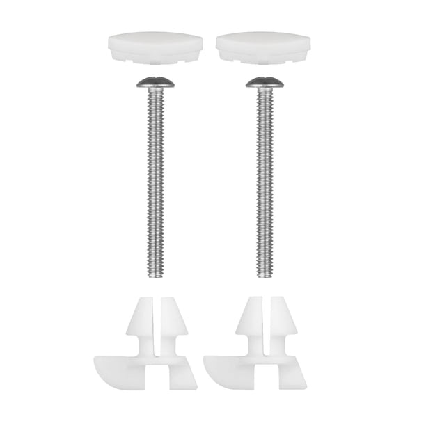 Kit de herrajes antideslizantes y reductores de ruido para asiento de inodoro. Largo