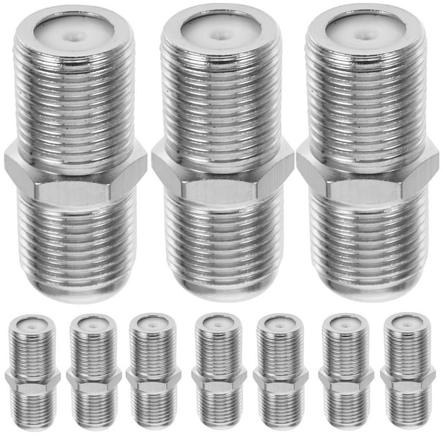 KAKOWELY 10pcs F-Type Thread Coaxial Cable Adapters Female to Female TV Cable Extender Connectors Coaxial Cable Extender Adapters F-Type TV Coax Cable Female to Female Connectors