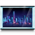 thumbnail image 2 of Aquarium Background Stickers - City Skyline Building Night - Fish Tank Reptile Terrarium Decor Poster, 2 of 5