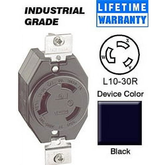 Leviton 2660 Locking Single Receptacle, 30A, 125/250V, 3P3W