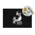thumbnail image 4 of XMXT 6 Pcs Woven Placemats, Rose Skull Print Stain Resistant Anti-Skid Placemat for Kitchen Table, 12 x 18 inches, 4 of 6