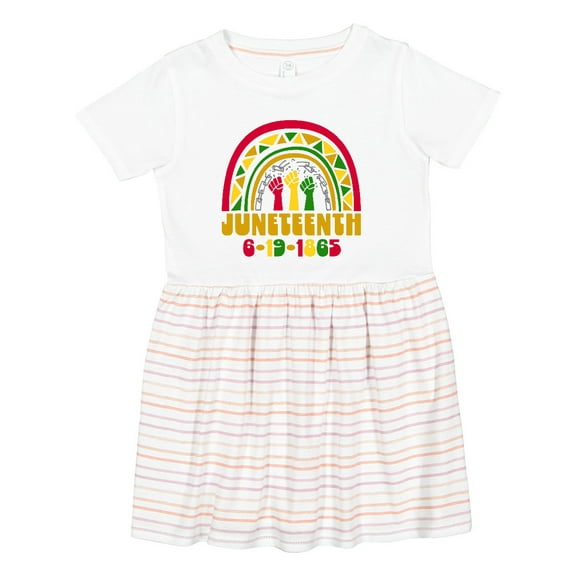 Inktastic Juneteenth 6-19-1865 Rainbow Girls Toddler Dress