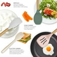 thumbnail image 3 of Silicone Cooking Utensils Set - 446°F Heat Resistant Silicone Kitchen Utensils for Cooking,Kitchen Utensil Spatula Set w Wooden Handles and Holder, BPA FREE Gadgets for Non-Stick Cookware (Colorful), 3 of 8