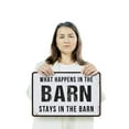 thumbnail image 3 of What Happens In The Barn Stays In The Barn 12 Inch x 18 Inch Novelty Aluminum Metal Sign Hay Now Keep Secrets Weatherproof Perfect for Barns Stables Tack Rooms Fun Gift for Farmers, 3 of 6