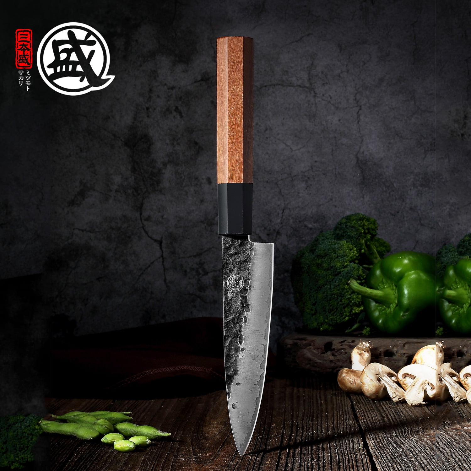 MITSUMOTO SAKARI 5.5 inch Japanese Paring Knife, High Carbon Steel Fruit and Vegetable Knife
