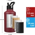 thumbnail image 2 of Insulated Water 64oz,Triple Wall Vacuum Stainless Steel(Dishwasher Safe),Leak Proof & Non-BPA,Flask Jug with Paracord Handle & Straw Spout Lids Sports Red, 2 of 15