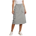 thumbnail image 2 of Purcolt Women's Cargo Midi Skirt Elastic High Waist Utility Workwear Skirts with Multi-Pockets Loose A-Line Casual Outdoor, 2 of 6