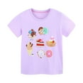 thumbnail image 2 of NAISIBABY Girls T-Shirts 6 T, Crew Neck Cotton Short Sleeve Casual T-Shirt Purple(2-8T), 2 of 6