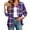 4-Purple, variant on Yertdoel Flannel Shirt Women Long Sleeve Plaid Lapel Open Front Button Down Shirts Stylish Casual Soft Cozy Cardigan Jackets