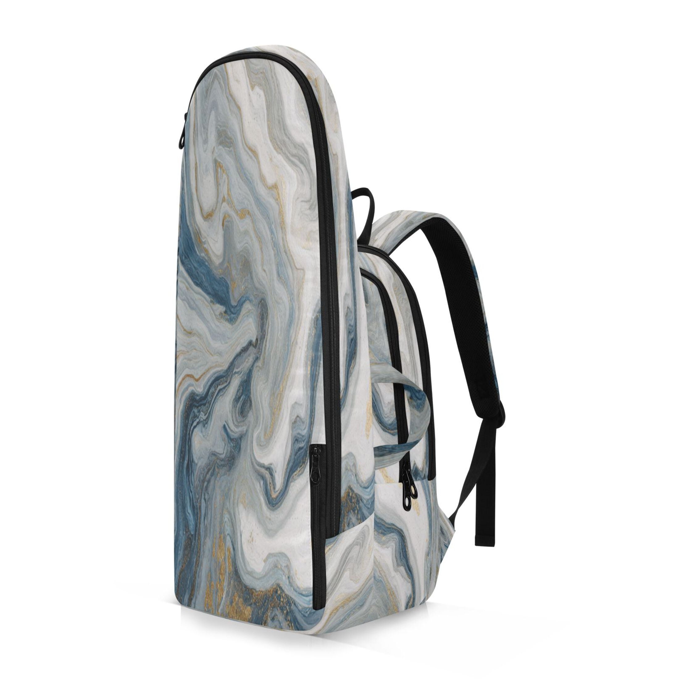 2 Racquet Holder Tennis Backpack Tennis Racket Covers Gym Bags Gray Marble