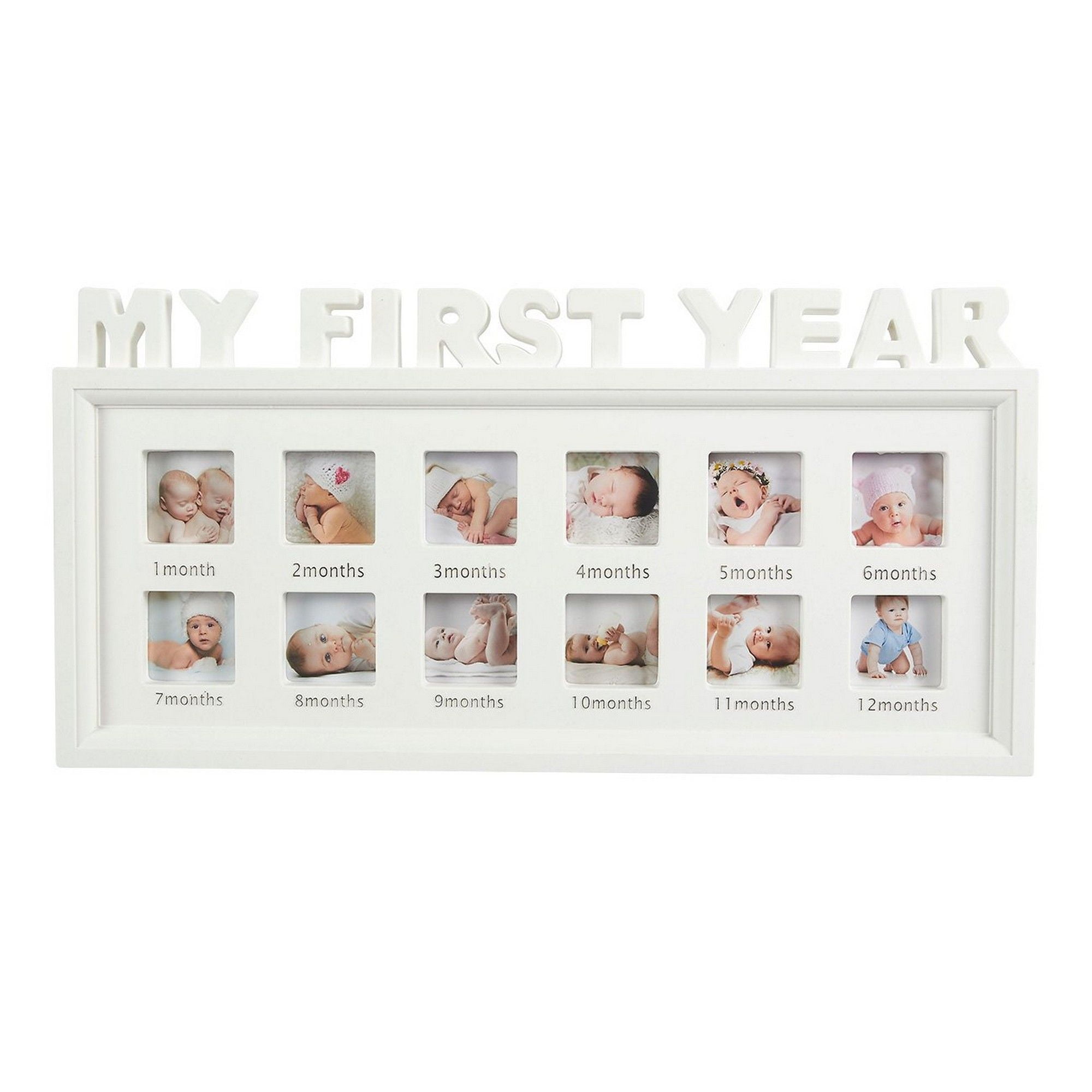 My First Year Baby Picture Frame 12 Month Photo Frame Holds 12