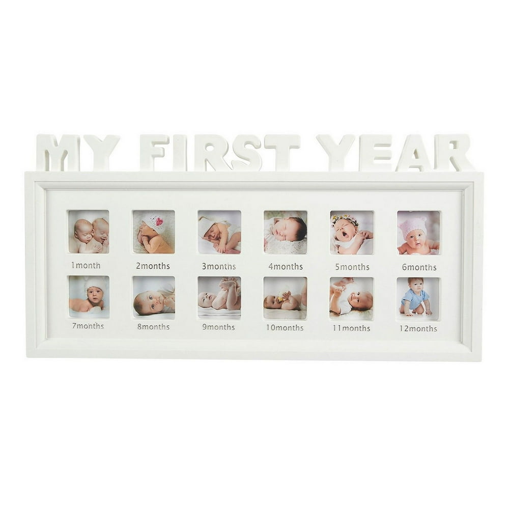 My First Year Baby Picture Frame 12 Month Photo Frame Holds 12