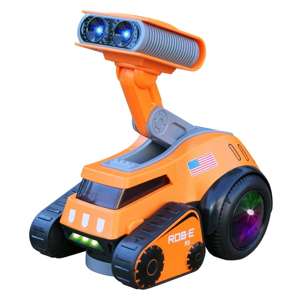 Contixo R5 Rob E Dancing Robot Toy Pal For Kids Mars Rollover Dance Play Music Songs Light Up Shine Eyes Volume Adjust Lifts And Rotates Gift For Boys Girls Walmart Com