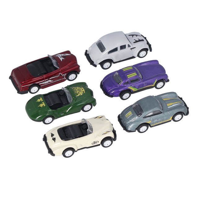 Pull Back Model Car Set, Simulate Car Toy Play Set Easy Storage Clear