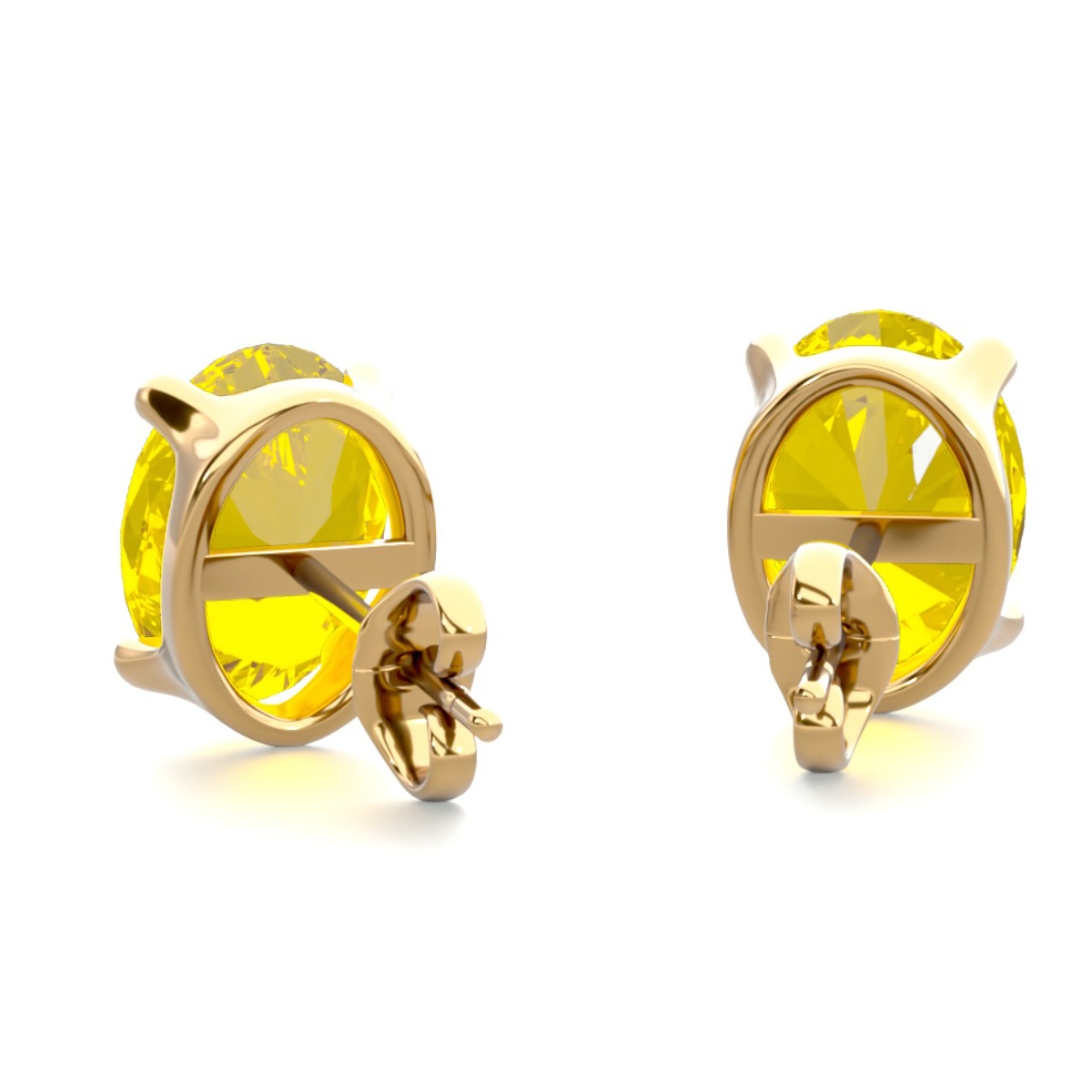 SuperJeweler 2 Carat Oval Shape Citrine Stud Earrings In 14K Yellow Gold Over Sterling Silver For Women