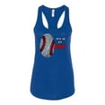 thumbnail image 2 of Wild Bobby, Baseball Fingerprint It's In My DNA, Sports, Women Racerback Tank Top, Royal, Small, 2 of 5