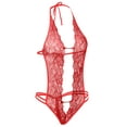 thumbnail image 2 of Avidlove Lingerie for Women Lace Bodysuit Halter One Piece Lingerie Sleepwear Red XXL, 2 of 6