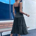 thumbnail image 3 of Annhoo Summer Tank Dresses for Women Square Neck Sleeveless Elastic Waisted Ruffle Flowy Tirered Midi Dresses, 3 of 7