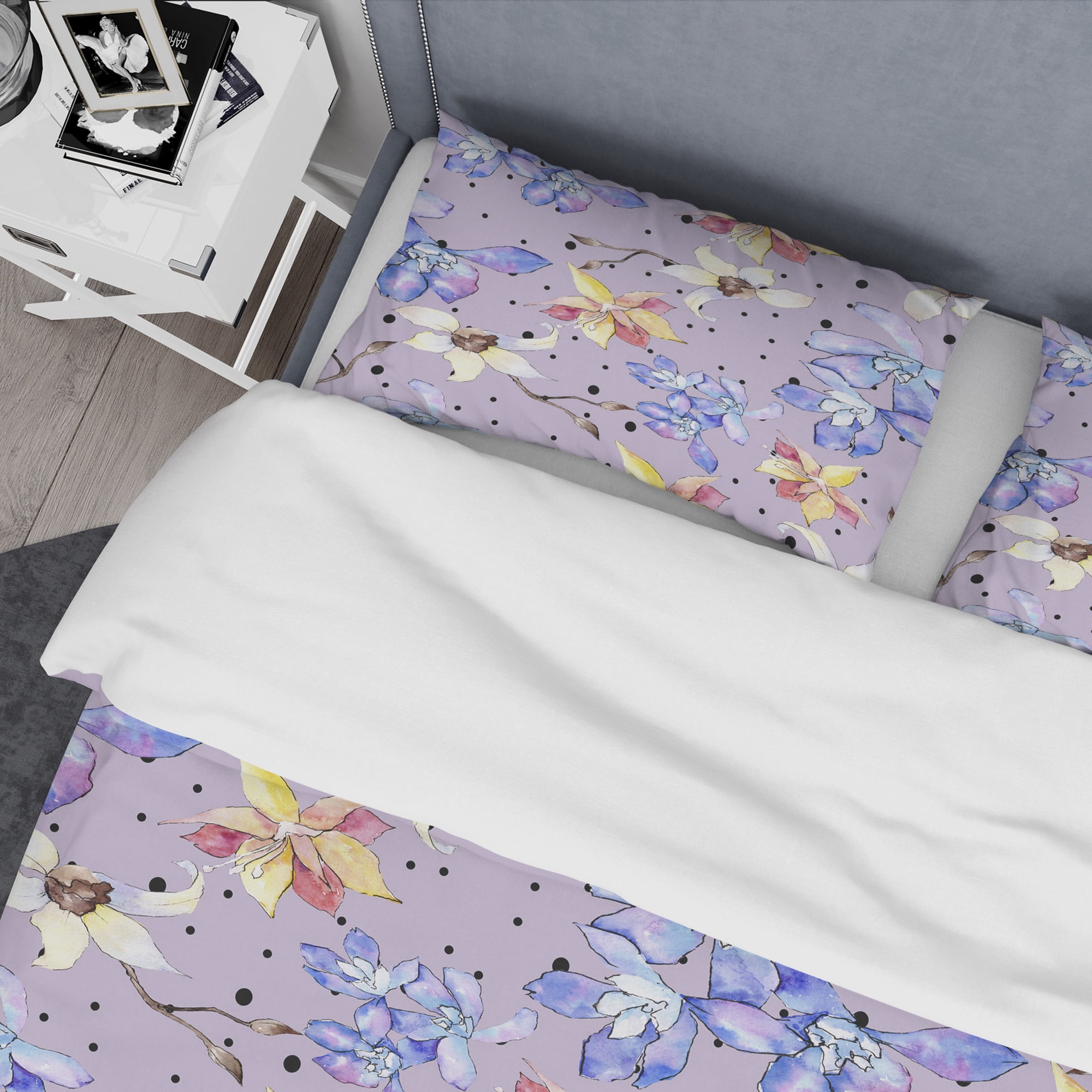 Designart 'Floral Botanical Retro V' Mid-Century Modern Duvet Cover Set