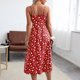 thumbnail image 4 of ICHUANYI Clearance Fashion Women Summer Casual Print Square-Neck Camis Sleeveless Long Dress(Red, XL) ICHUANYI WER2023080913126, 4 of 9