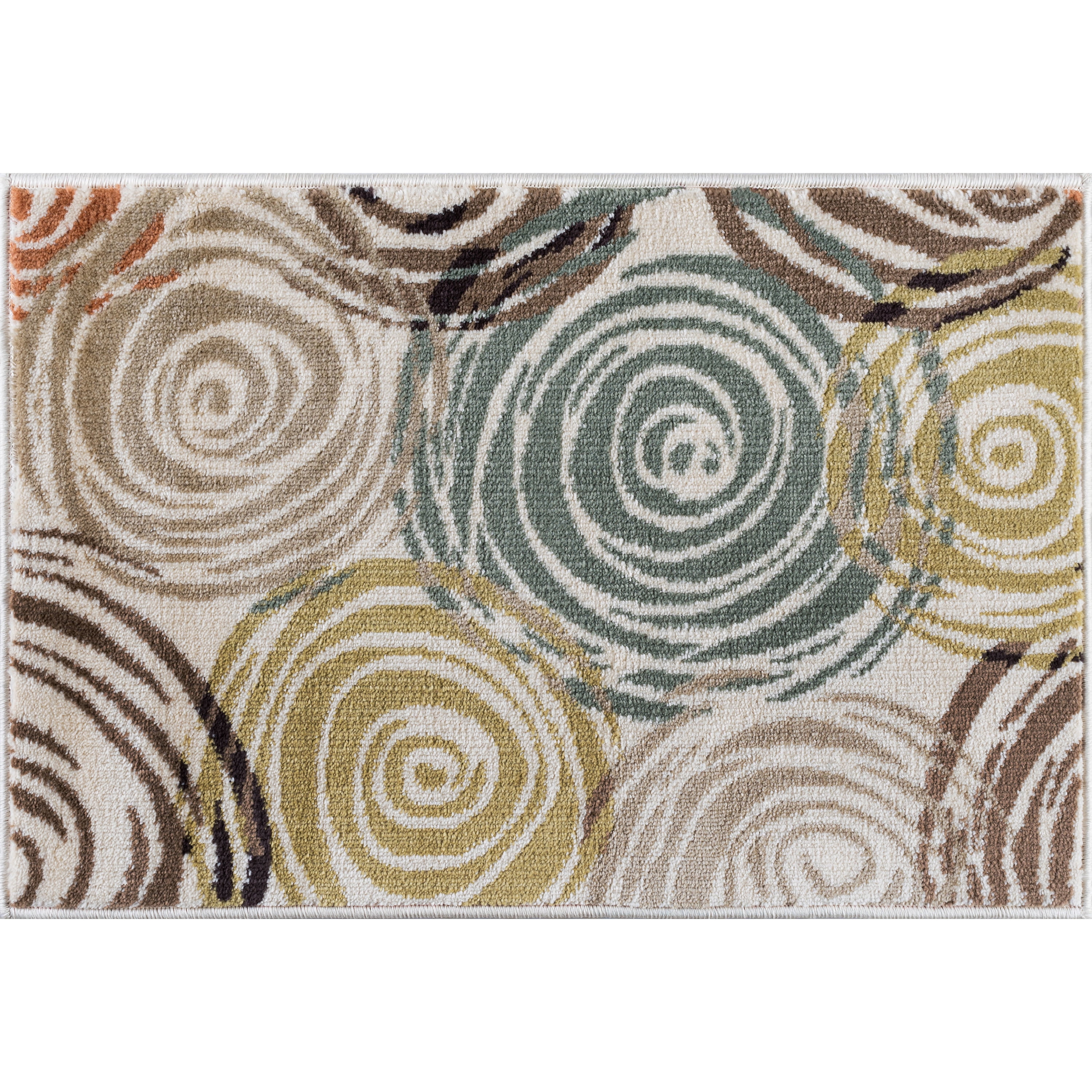 Deco Contemporary 2' x 3' Ivory and Beige Polypropylene Indoor Area Rug