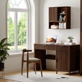 thumbnail image 3 of EYYTHUNG Fluted Wall-Mounted Cabinet Bathroom Modern Medicine Cabinet with Sliding Door Adjustable Shelf Wood Storage Cabinet, Brown, 3 of 9
