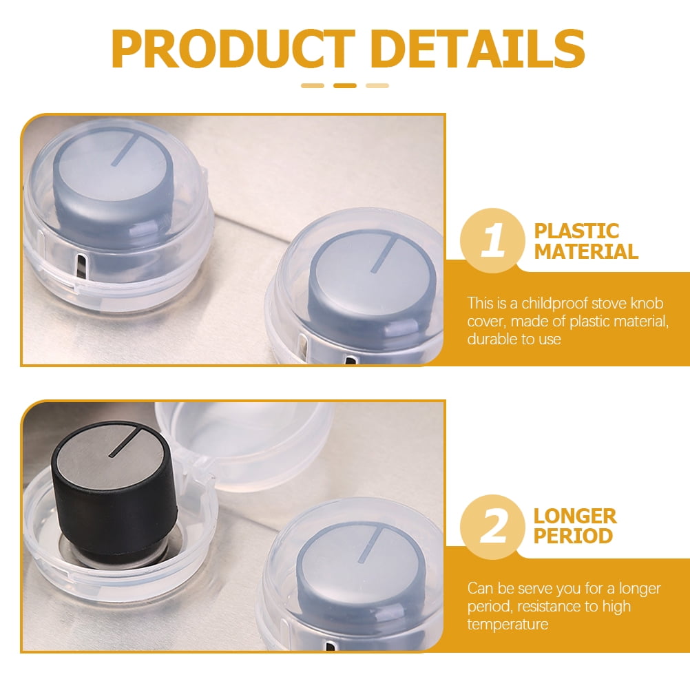 CRILSTYLEO Clear Universal Stove Knob Covers for Home Protection Heat-Resistant