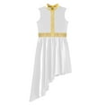 thumbnail image 3 of Alvivi Shiny Dance Dress for Girls Lyrical Praise Liturgical Worship Church Robe Sleeveless Tunic White 8, 3 of 5
