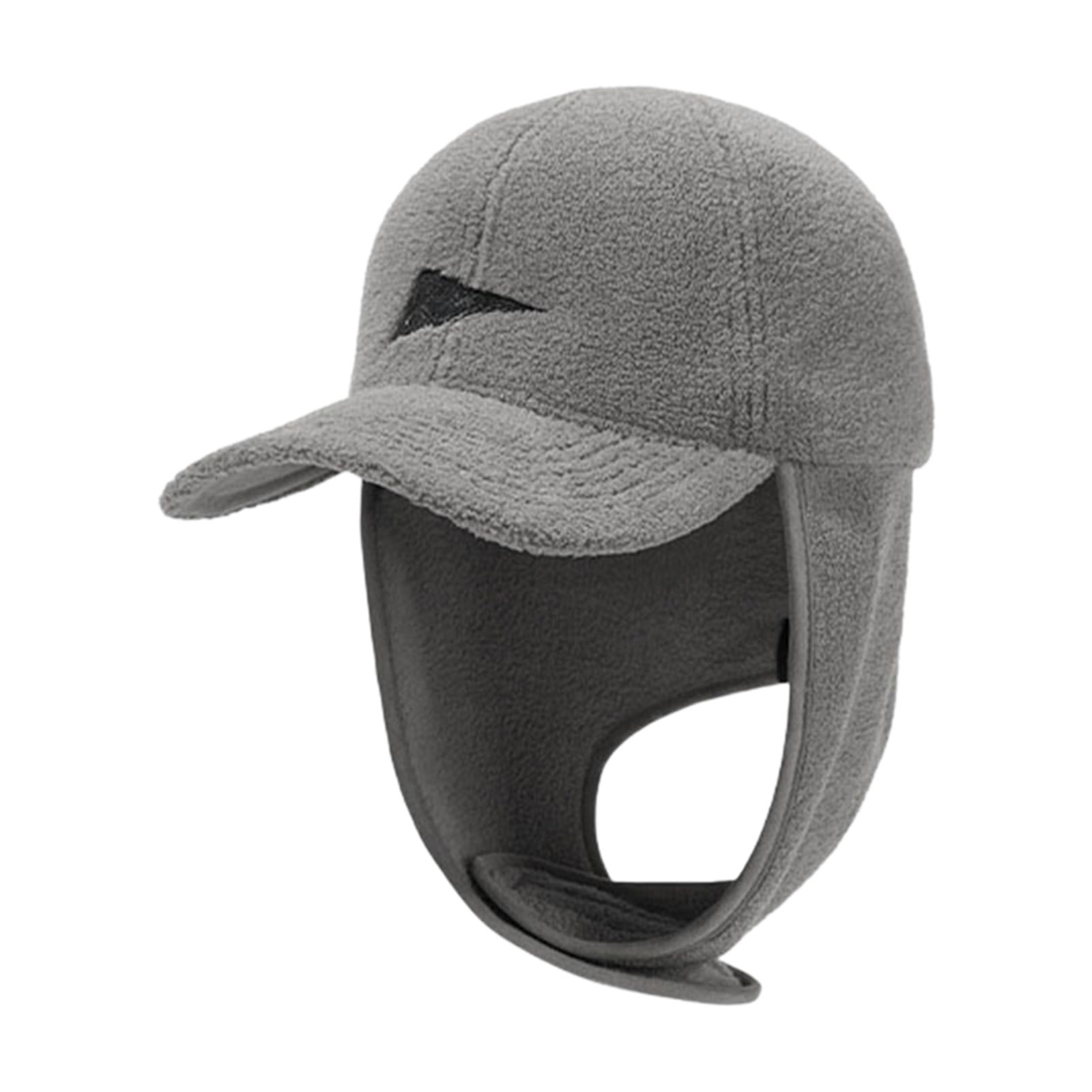 Winter Hat with Ear Flaps for Men and Women, Thermal Fleece Lined Beanie for Cold Weather, Windproof Ski Snowboard Skating Outdoor Sports, Adjustable Knit Cuff Trapper Hat with Foldable Ear Covers