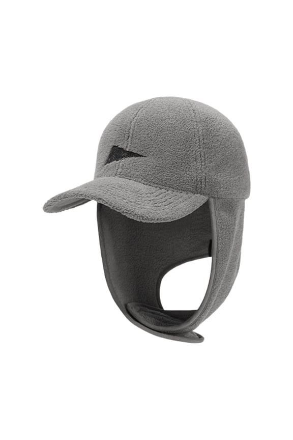 Sherpa Fleece Baseball Cap with Earflaps, Unisex Ear Flap Hat with Brim Plush Lined Warm Cap, Winter Women's Ear Protection Warm Baseball Hat