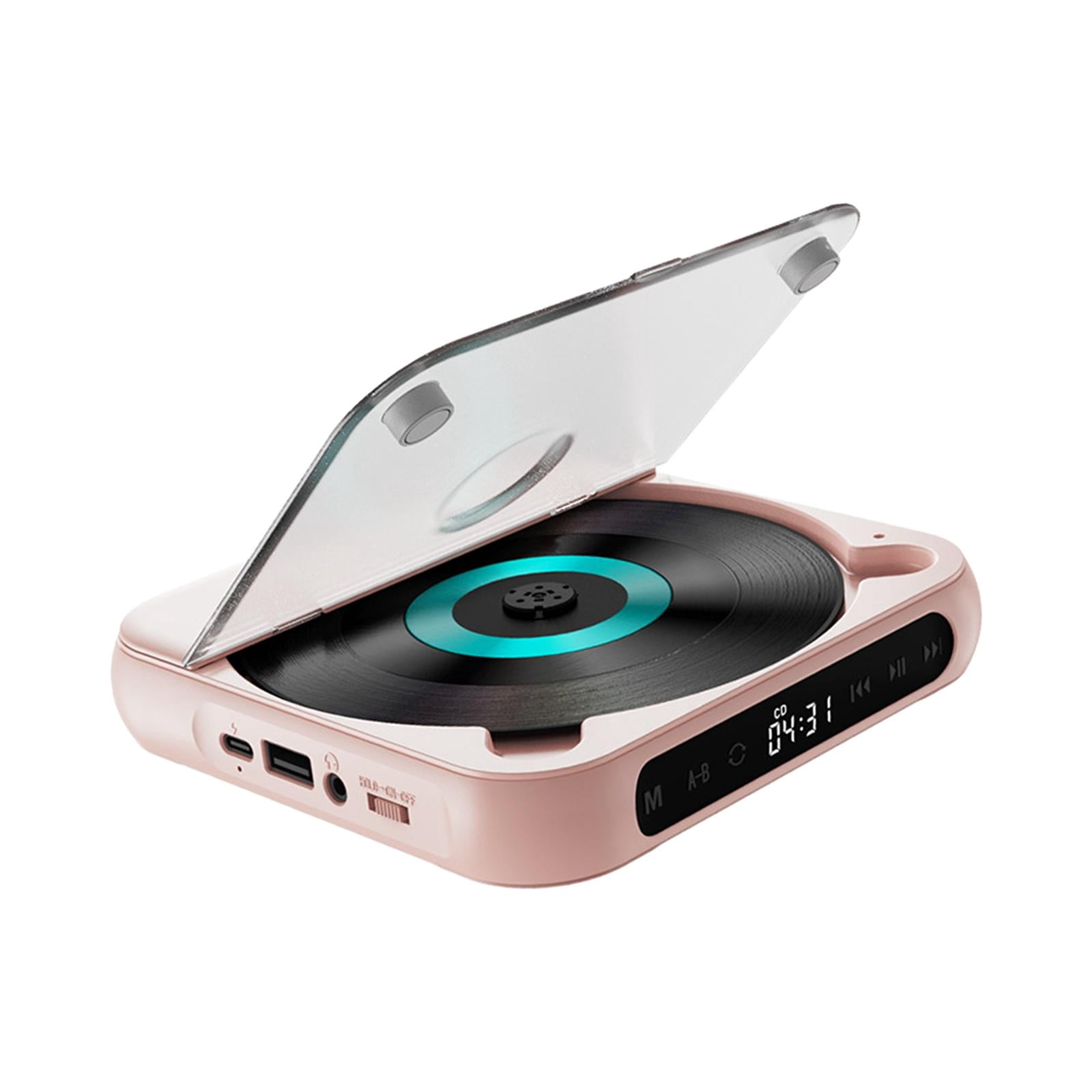 Wzmzjy Compact Audio Music Player LCD Touch Screen Home CD Player for Language Learners Pink