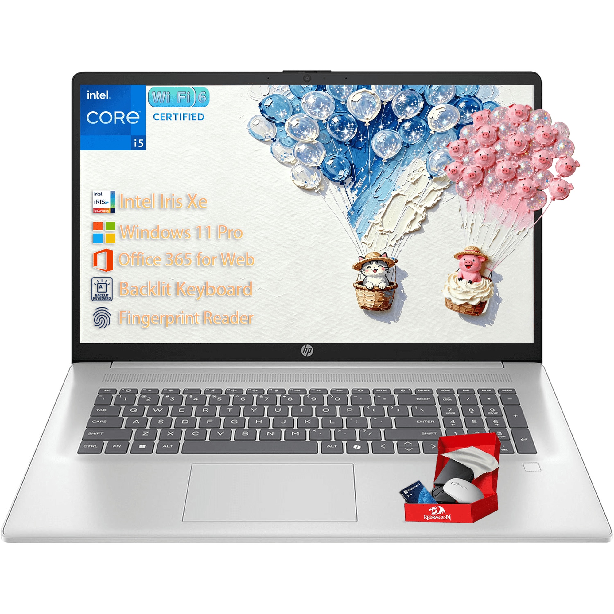 HP 17t Business Laptop Computer, Intel 10-Core i5-1334U(Beats i7-1255U), 17.3" FHD Anti-Glare Display, 16GB RAM, 512GB SSD, Backlit Keyboard, Fingerprint Reader, Windows 11 Pro & Copilot AI