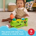 thumbnail image 2 of Fisher-Price Sit & Tap Rolligator, Pounding Activity Toy for Baby Crawling Play, 3 Balls & Hammer, 9 Months and up, 2 of 6