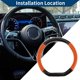 thumbnail image 3 of Funda para volante de cuero artificial PU Unique Bargains ABS Protector de volante de automóvil 14.96" Naranja Negro patrón de fibra de carbono, 3 of 6