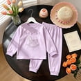 thumbnail image 4 of SJLDQY Girls' Pajama Sets Long Sleeve Bow Shirts Pants 2 Piece Pjs Sets Casual Sleepwear Comfy Loungewear, 4 of 4