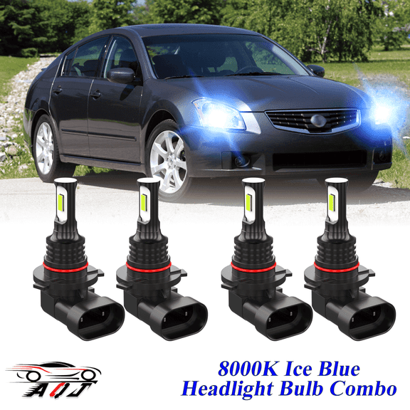 8000K Ice Blue LED Headlight Bulbs Combo Kit For Nissan Maxima 2004 2005 2006 2007 2008