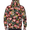 thumbnail image 7 of Fotbe Men's Hoodie with Watercolor Red Wildflowers Pattern - Kangaroo Pocket Pullover Hooded Sweatshirt, Perfect for Daily Wear, Travel, and Home-X-Large, 7 of 7