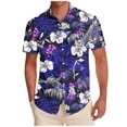 thumbnail image 3 of oelaio Men's Hawaiian Shirts Summer Casual Short Sleeve Button Up Shirts Top Tropical Beach Shirt Mens Vacation Shirts Dark Purple XL, 3 of 7