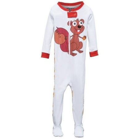 Girl Chipmunk - Elowel Little Girls Brown Chipmunk Print Zipper Footed Pajama Sleeper 2-5