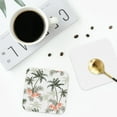 thumbnail image 5 of Kll Square Drink Coasters Set Of 4,Pu Leather Absorbent Coasters Set Decorative Coffee Cup Coasters Housewarming Gift For Home Decor-Vintage Palm Trees, 5 of 9