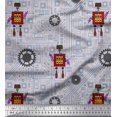 thumbnail image 1 of Soimoi Grey Rayon Fabric Cartoon Machine & Gear Parts Hardware Print Fabric by Yard 42 Inch Wide, 1 of 3