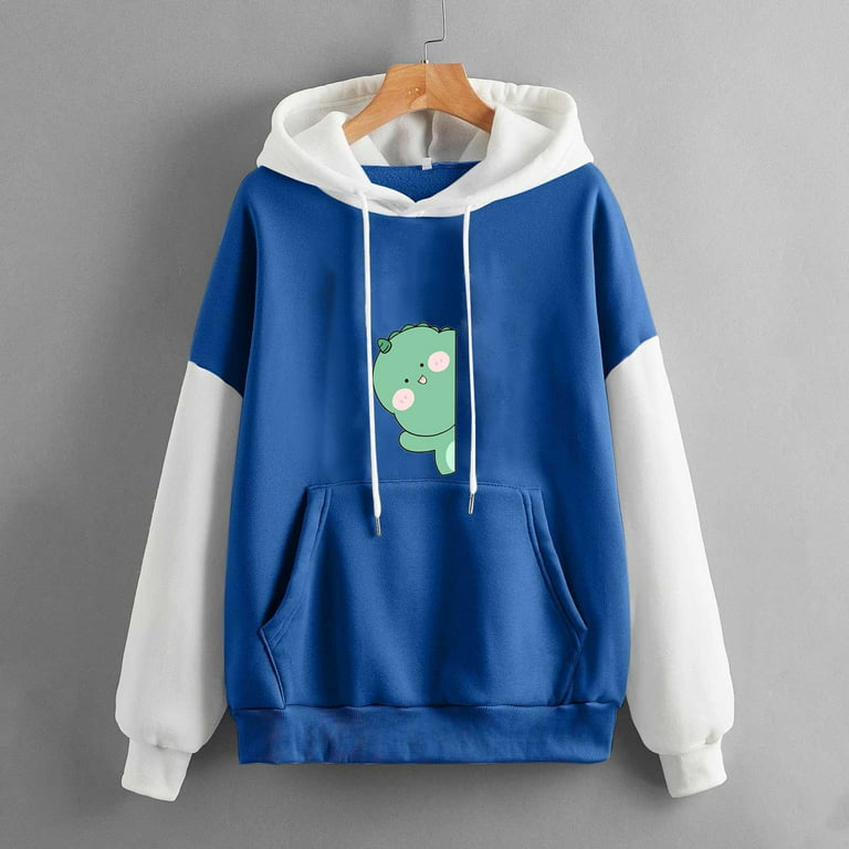 Cute Slogan Hoodies for Girls Women, Fashion Graphic Pullover Sweatshirt  Long Sleeve Tops Aesthetic Casual Hoody (XS,baby blue,Female,Adult,US,Alpha,Small)  at  Women's Clothing store