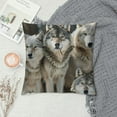 thumbnail image 2 of Autua Wolves Snow Wildlife Graphic Decorative Throw Pillow Cover for Home Couch Living Room Bed - Winter Theme - 1PC 22x22in, 2 of 5