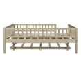thumbnail image 5 of Wood Daybed with Trundle and Fence Guardrails Natural Full, 5 of 5