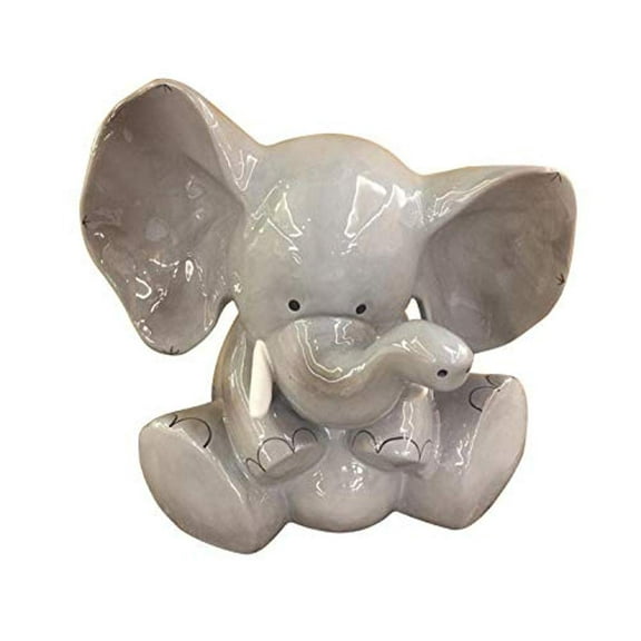 Blue Sky Ceramics Gray Elephant Bank, Multi