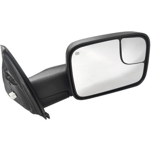 Right Passenger Side Power Door Mirror, Trailer Tow, Manual Flip-Up, Heated, Black Textured - Compatible with 2003 - 2010 Dodge Ram 3500 2004 2005 2006 2007 2008 2009