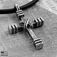 thumbnail image 4 of Old Rugged Cross (wc86rubb) Necklace Antique Silver On Black Rubber Cord, 4 of 6