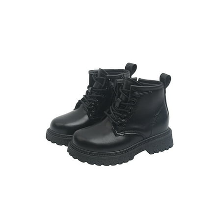 

Eloshman Child Breathable Low Heel Short Bootie Outdoor Non-Slip Mid Top Casual Boot Comfort Platform
