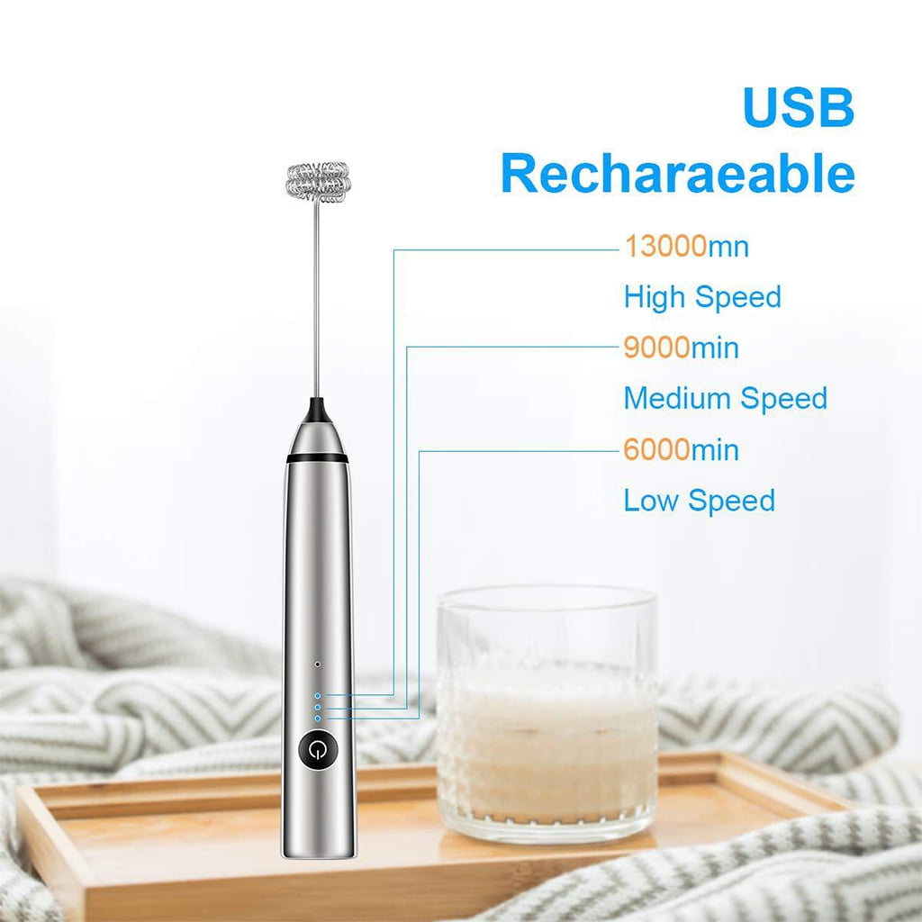 BQBQERT Handheld Milk Frother Electric Hand Foamer Drink Mixer for Coffee Frappe Hot Chocolate Whisk Frother