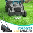 thumbnail image 4 of 16 inch Electric Lawn Mower,2x20V Cordless Mower with Brushed Motor for Garden,6 Heights Adjustment with 2x4.0Ah Batteries & Dual Charger for Garden/Yard/Farm, 4 of 8